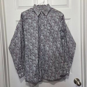 Panhandle Tuf Cooper Performance Men Paisley Button Down Shirt Size Medium